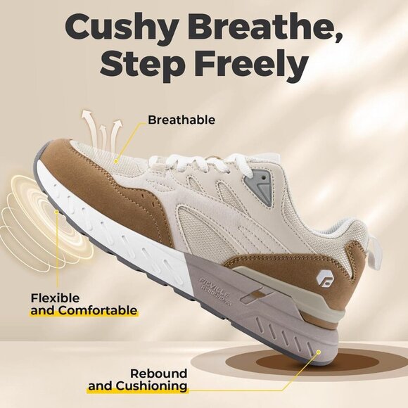 Wide Width Women's Walking Shoes Arch Support Flat Feet Heel Pain Relief Sneaker - Picture 5 of 7